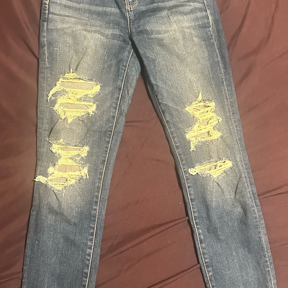 American Eagle Distressed Skinny Jeans Next Level Stretch | Size 10
